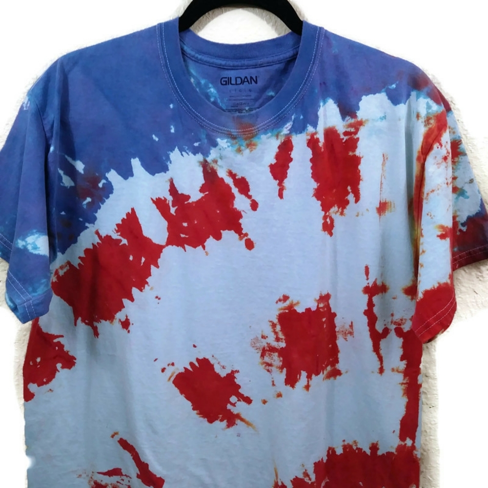 Gildan Tye Dye Men's Short Sleeve T-Shirt Size L - Picture 2 of 7